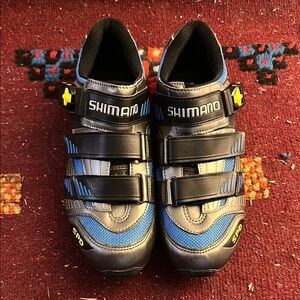 Shimano Mountain Bike Shoes men’s Black and Blue SPD size EU41 US7.5 25.8cm